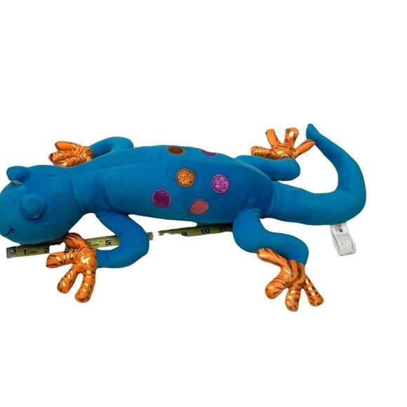 Fun Express Plush Chameleon Blue Iridescent Spots - Picture 6 of 9